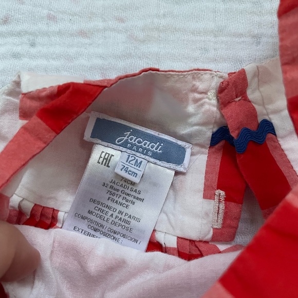 Jacadi Red Gingham Dress 12M - Picture 2 of 4